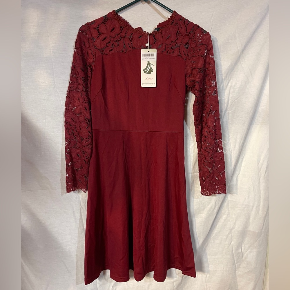 Lyrur NWT burgundy colored dress